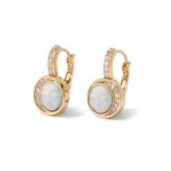 Celestial Symbols Carved Mother-of-Pearl Coin Hoop Earrings*The Met Store Fashion