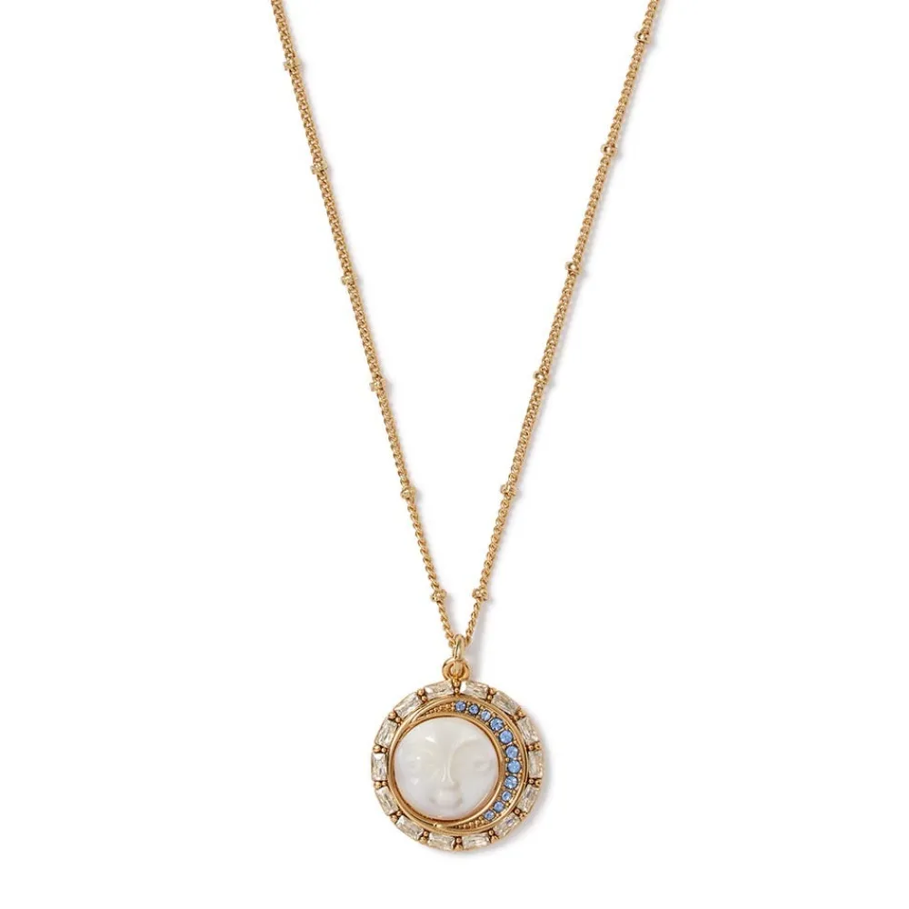 Celestial Symbols Carved Mother-of-Pearl Pendant Necklace*The Met Store Online