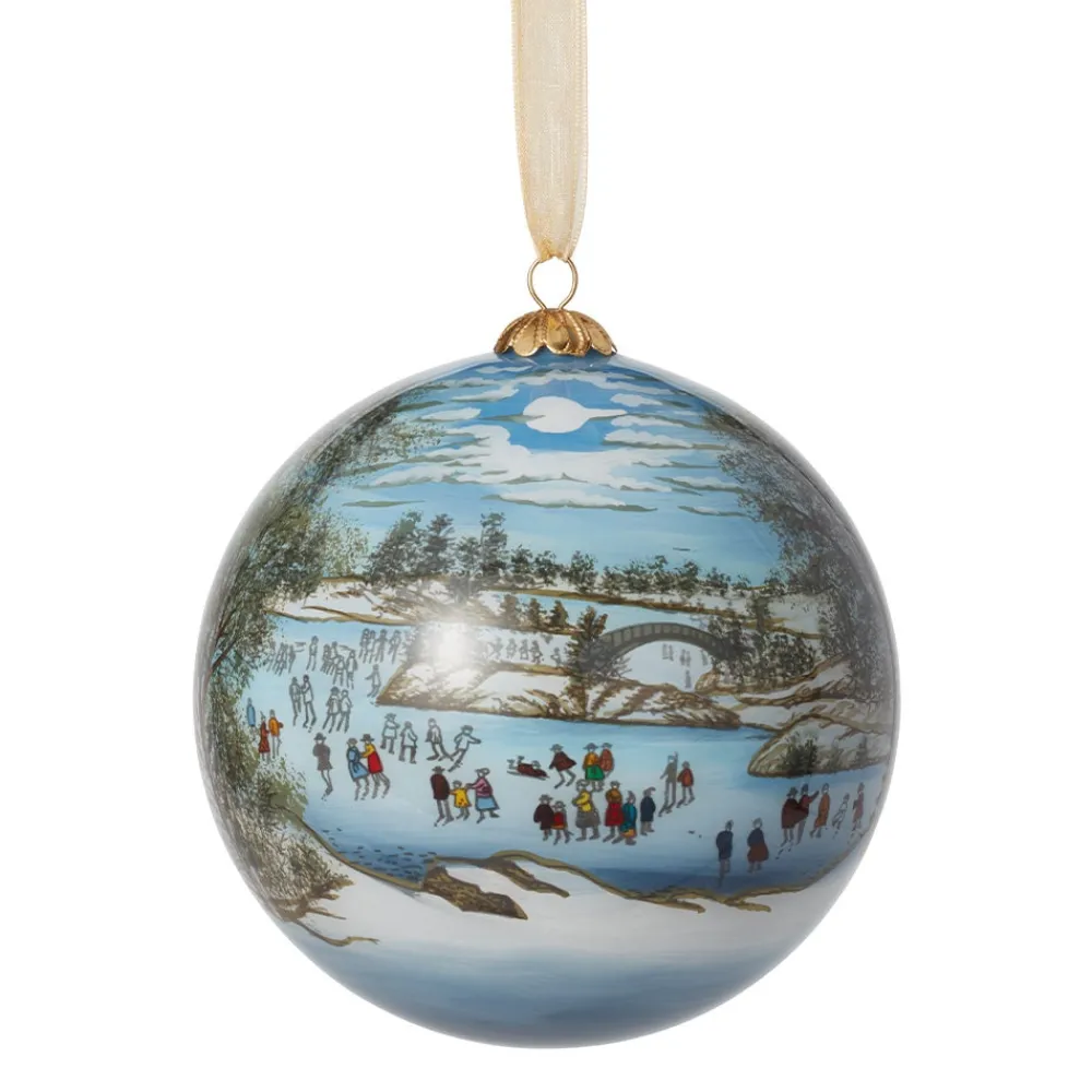 Currier & Ives Central Park in Winter Hand-Painted Glass Ornament*The Met Store Hot