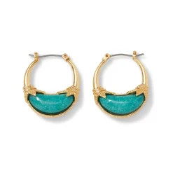 Cypriot Jade Crescent Hoop Earrings*The Met Store Clearance