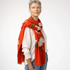 Edo Blossoms and Butterflies Embroidered Shawl*The Met Store Shop