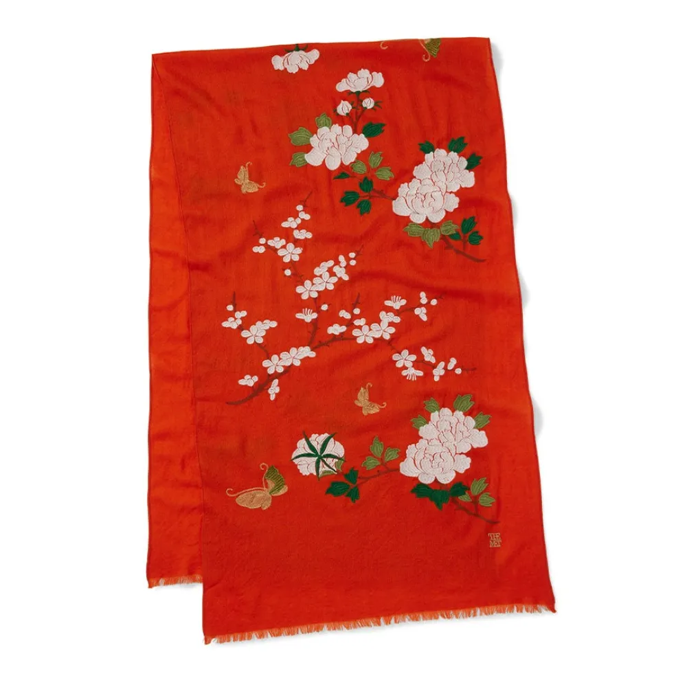 Edo Blossoms and Butterflies Embroidered Shawl*The Met Store Shop