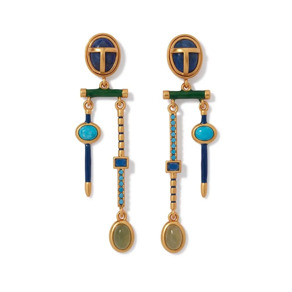 Egyptian Heart Scarab Chandelier Earrings*The Met Store Store