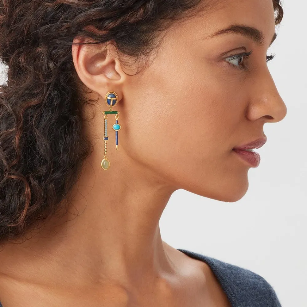 Egyptian Heart Scarab Chandelier Earrings*The Met Store Store