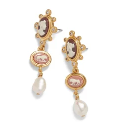 European Cameo Drop Earrings*The Met Store Clearance