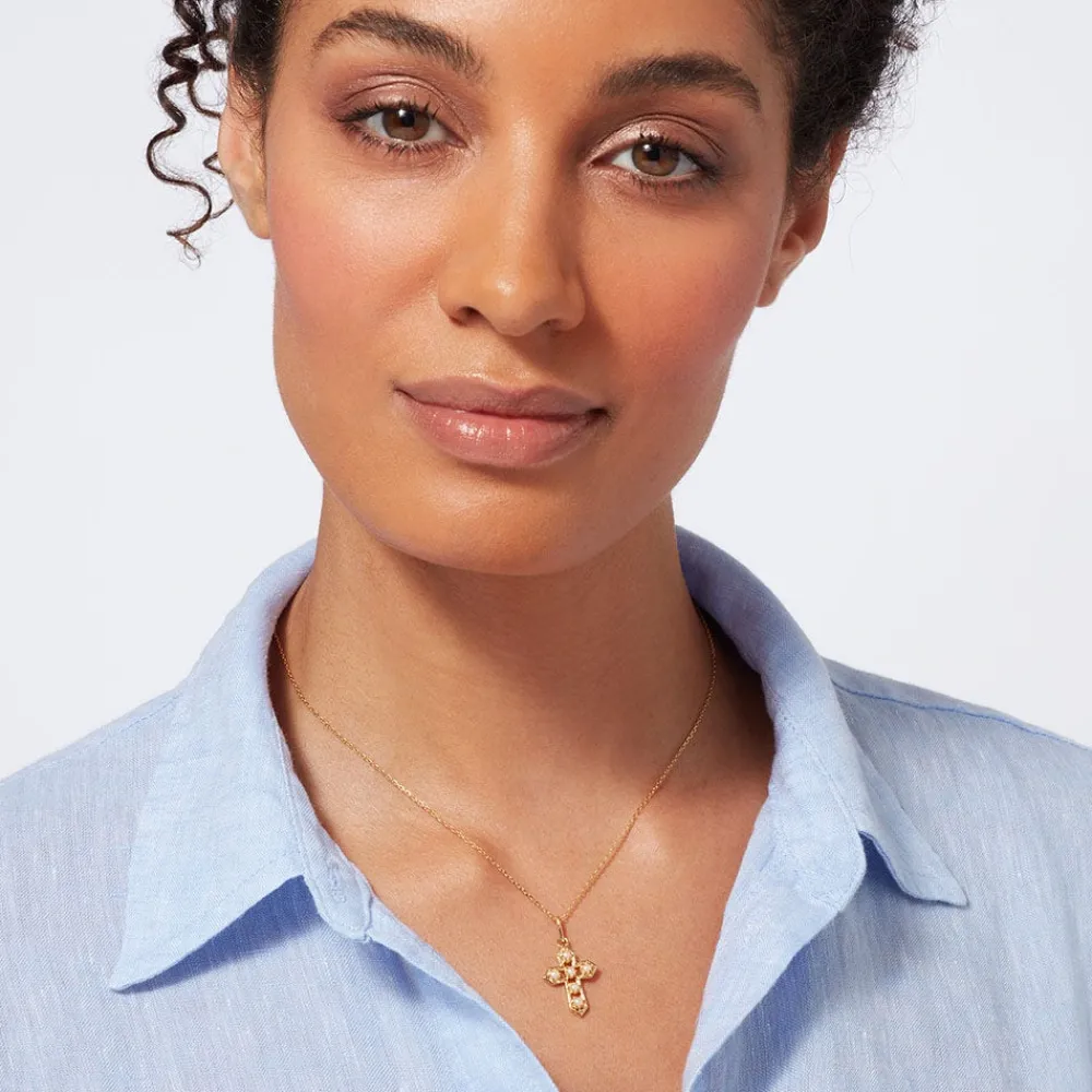 Filipino Pearl Cross Pendant Necklace*The Met Store Cheap