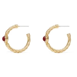 Garnet Cabochon Twisted Hoop Earrings*The Met Store Flash Sale