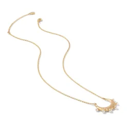 Hammered Crescent Pearl Pendant Necklace*The Met Store Store