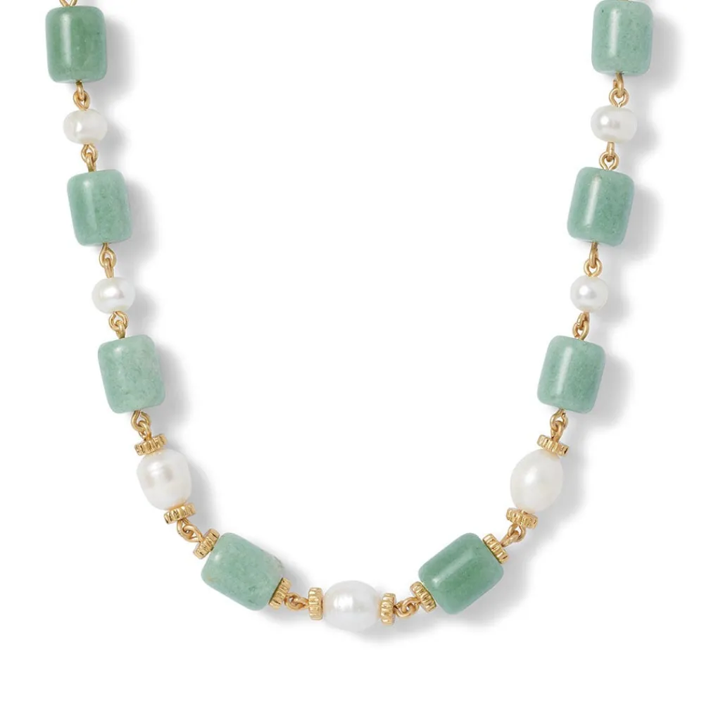 Karavas Gems Large-Bead Aventurine and Pearl Necklace*The Met Store Cheap