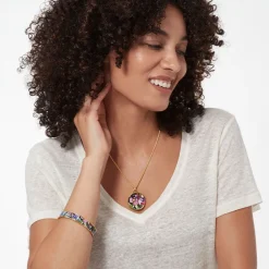 Magnolias and Irises Enamel Pendant Necklace*The Met Store Best