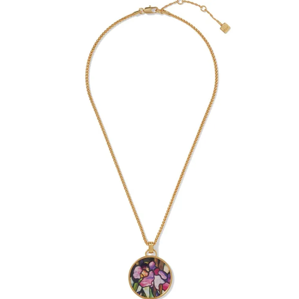 Magnolias and Irises Enamel Pendant Necklace*The Met Store Best