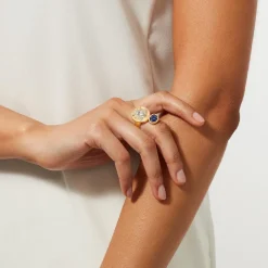 Mediterranean Coin and Stone Ring*The Met Store Cheap