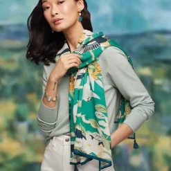 Ming Birds and Flowering Branches Oversize Oblong Scarf*The Met Store Best Sale