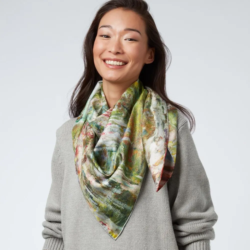 Monet Blooms Double-Sided Square Silk Scarf*The Met Store Discount