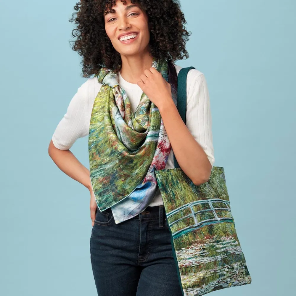 Monet Blooms Double-Sided Square Silk Scarf*The Met Store Discount