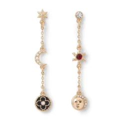 Moonface and Crescent Drop Earrings*The Met Store Cheap