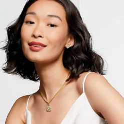 Mother-of-Pearl Mosaic T-Bar Pendant Necklace*The Met Store Best