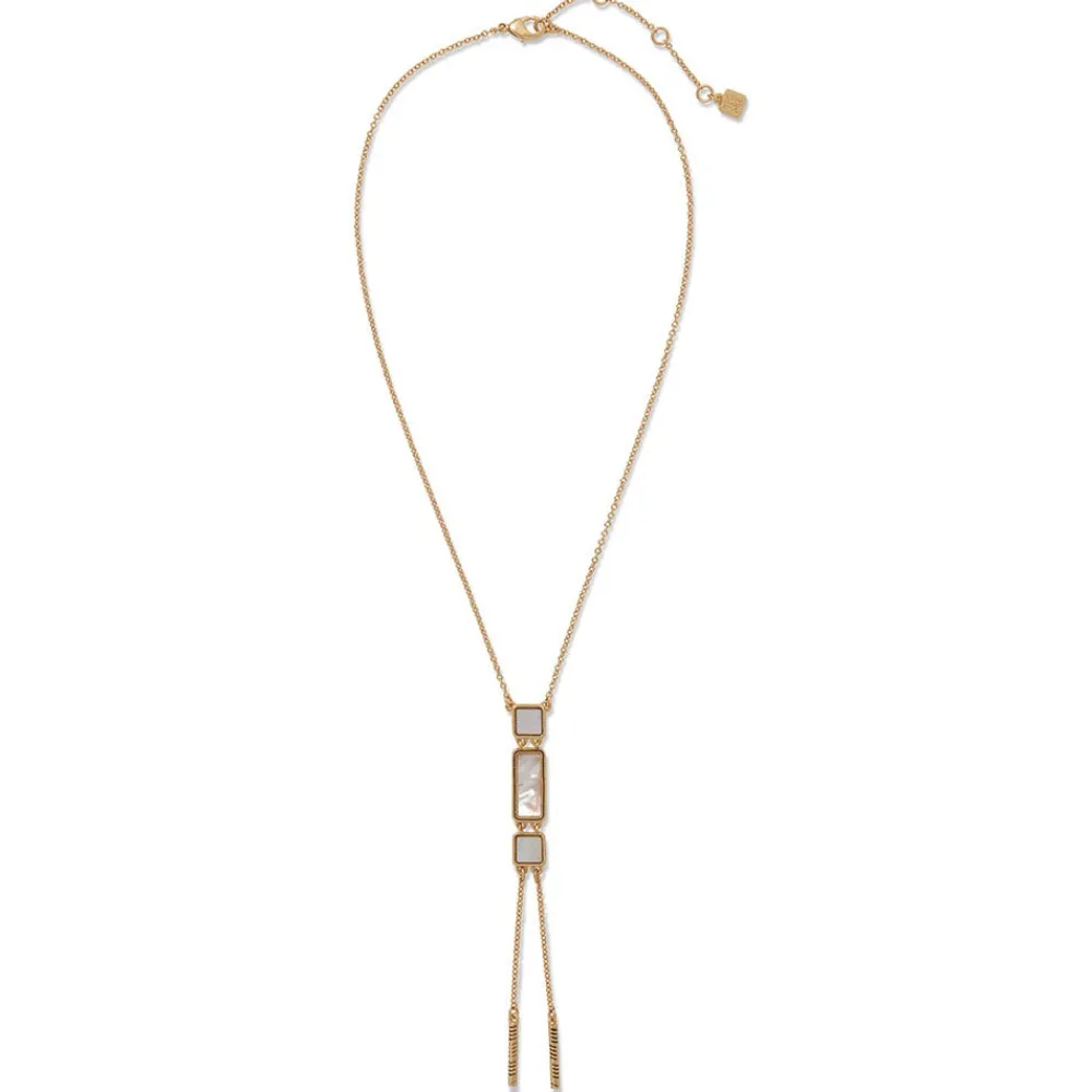 Mother-of-Pearl Tile Double Lariat Necklace*The Met Store Shop