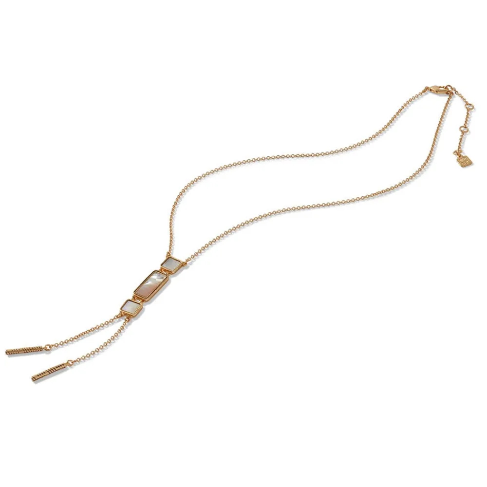 Mother-of-Pearl Tile Double Lariat Necklace*The Met Store Shop