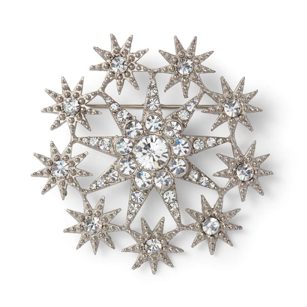 Ottoman Star Antiqued Silver Brooch*The Met Store Discount