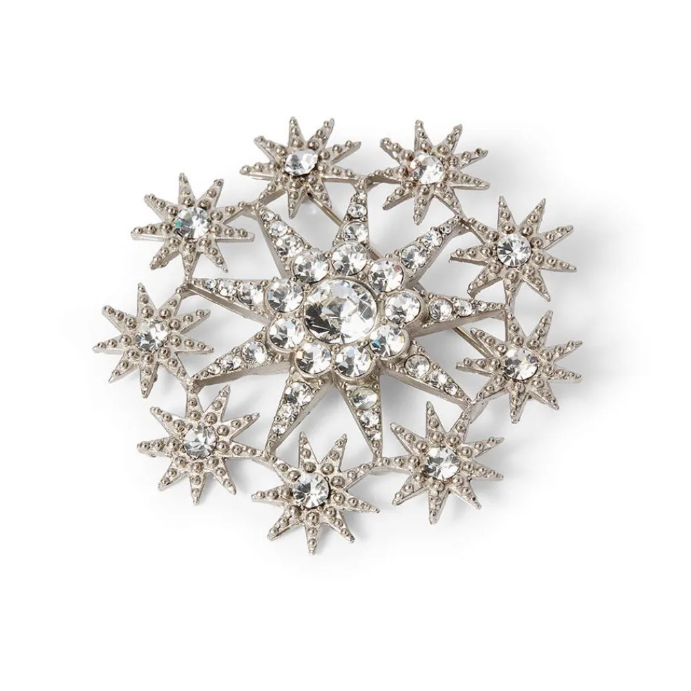 Ottoman Star Antiqued Silver Brooch*The Met Store Discount