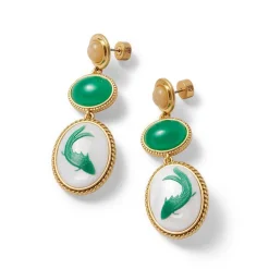 Qing Bottle Fish Cameo Drop Earrings*The Met Store Outlet