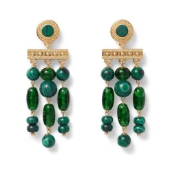 Roman Malachite Chandelier Earrings*The Met Store Online