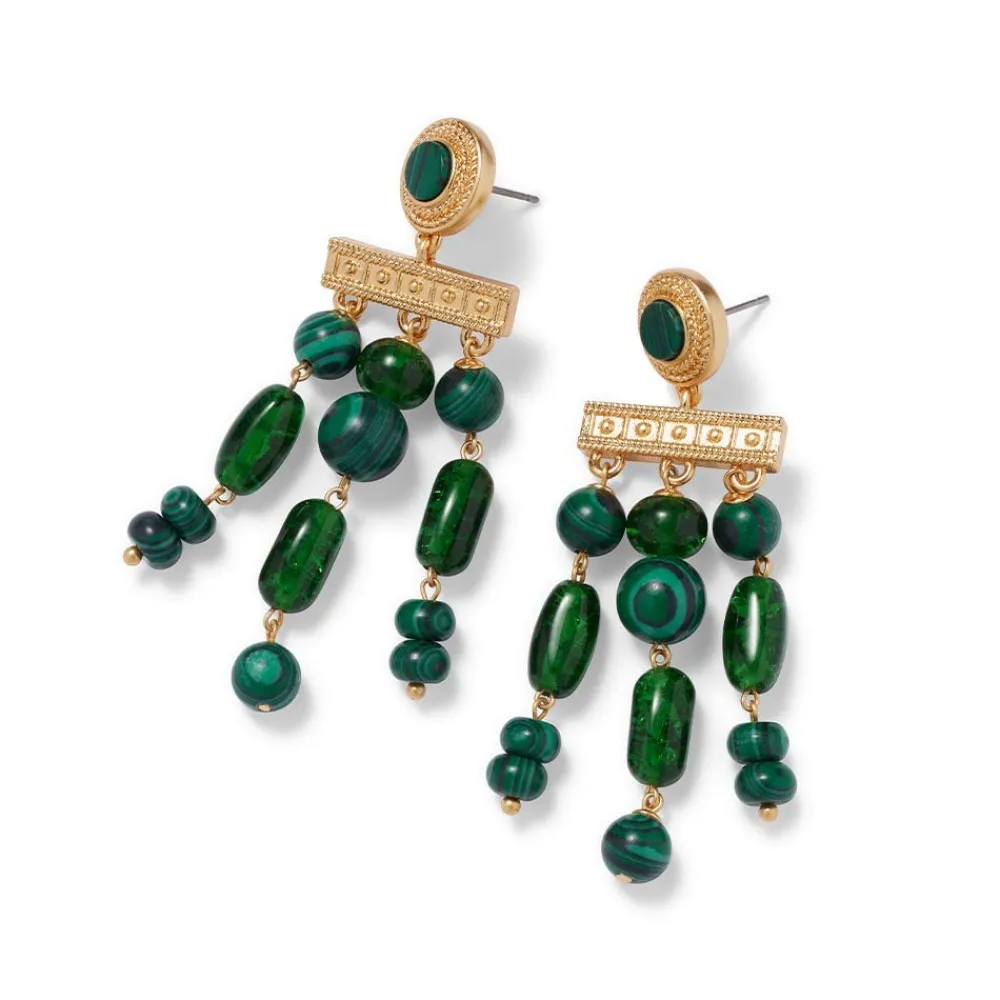 Roman Malachite Chandelier Earrings*The Met Store Online