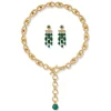 Roman Malachite Statement Necklace and Chandelier Earrings Set*The Met Store Online