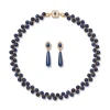 Spanish Baldric Lapis Braided Necklace and Elongated Drop Earrings Set*The Met Store Hot