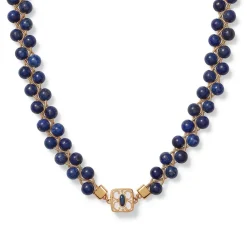 Spanish Baldric Lapis Braided Necklace and Elongated Drop Earrings Set*The Met Store Hot