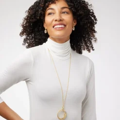 Spanish Day and Night Magnifier Pendant Necklace and Moon Drop Earrings Set*The Met Store Cheap