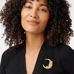 Spanish Day and Night Moon Brooch*The Met Store Fashion