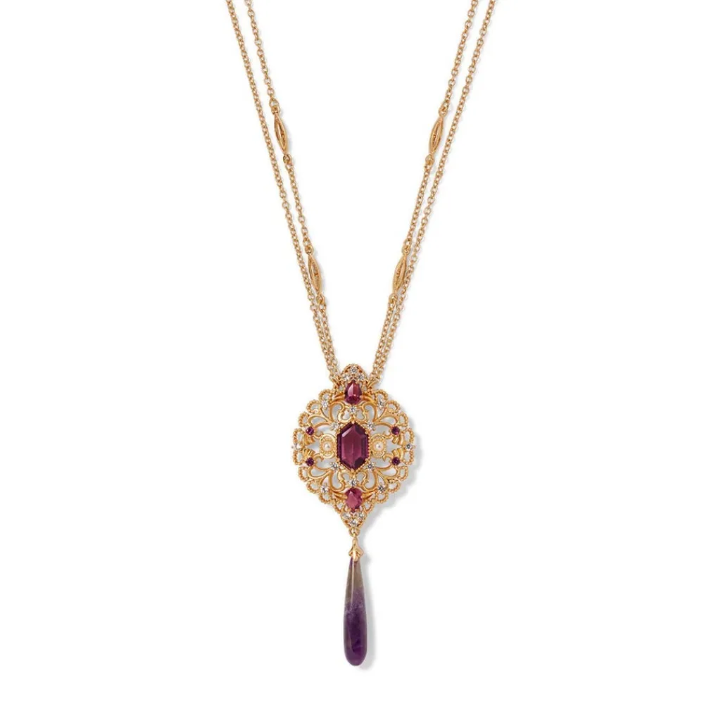 Turkish Amethyst Long Pendant Necklace*The Met Store Cheap