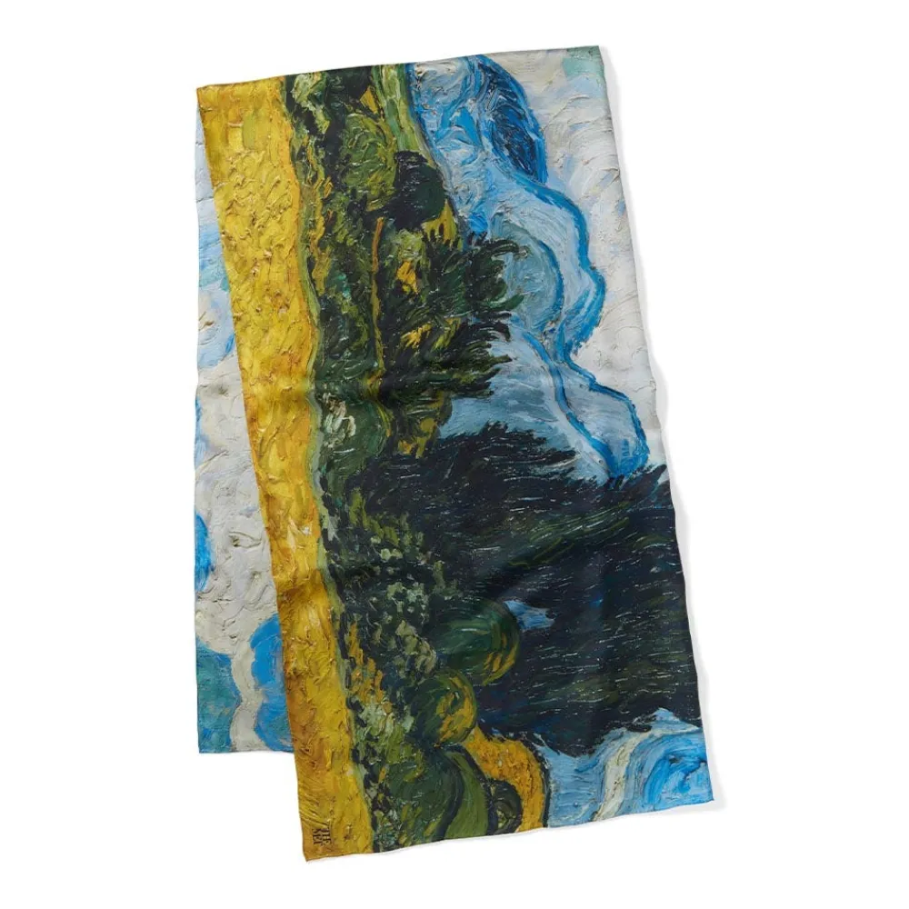 Van Gogh Wheat Field with Cypresses Oversize Oblong Silk Scarf*The Met Store Online