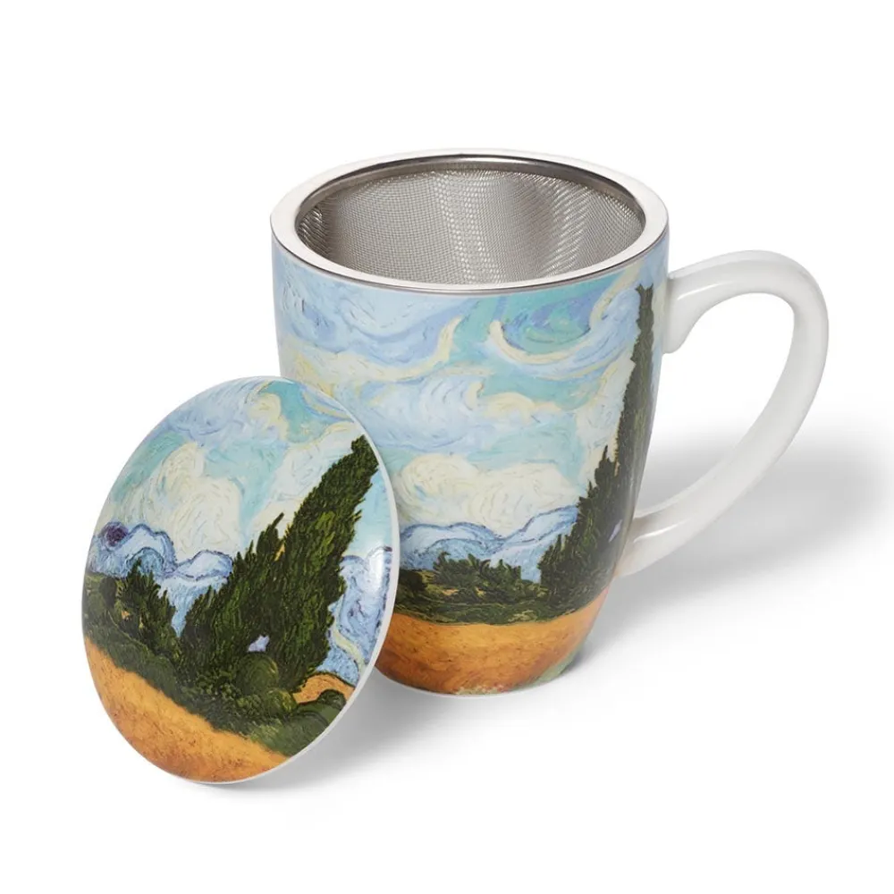 Van Gogh Wheat Field with Cypresses Covered Mug with Tea Infuser*The Met Store Outlet