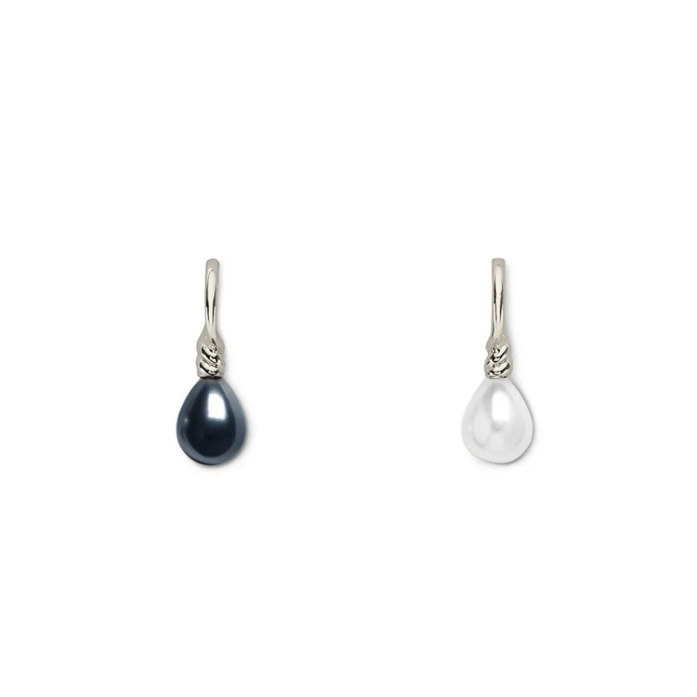 Venus Pearl Silver Drop Earrings, Black/White*The Met Store Best
