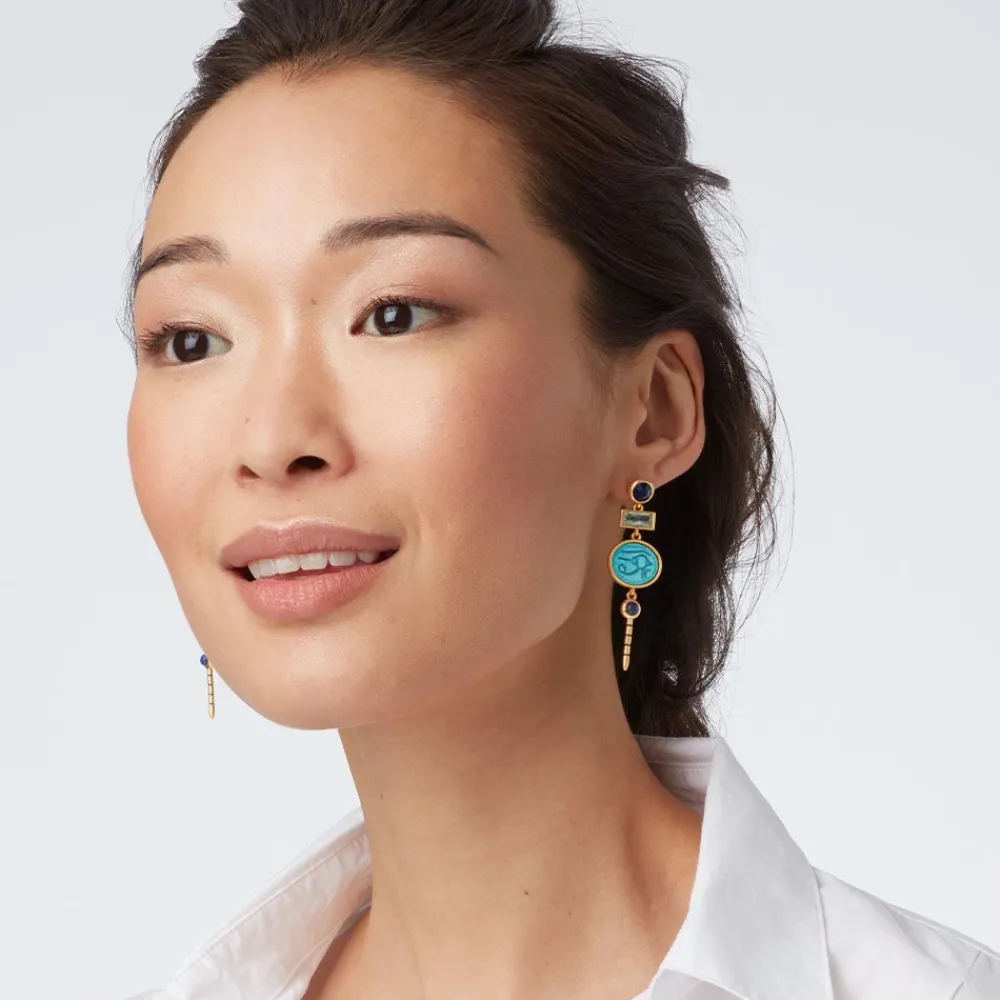 Wedjat Eye Scarab Drop Earrings*The Met Store Hot