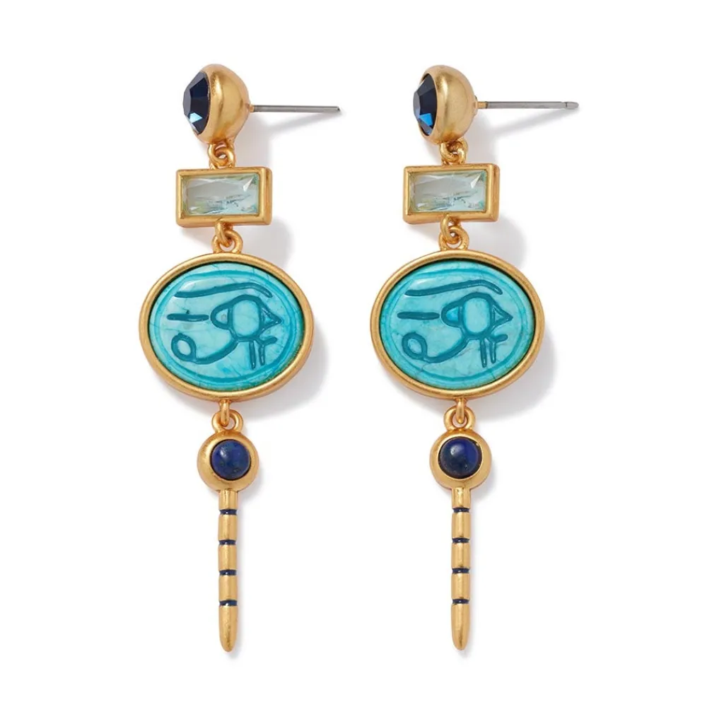 Wedjat Eye Scarab Drop Earrings*The Met Store Hot
