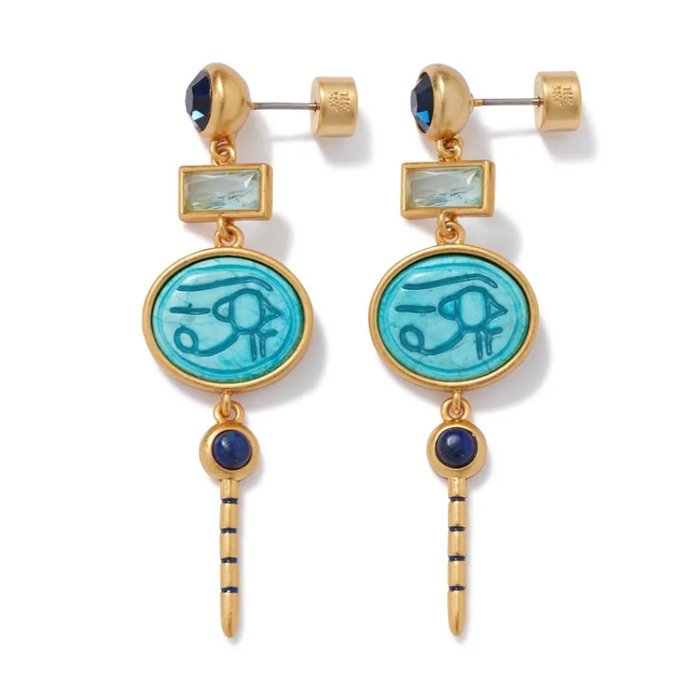 Wedjat Eye Scarab Drop Earrings*The Met Store Hot