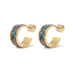 William Morris Blackthorn Enamel Hoop Earrings*The Met Store Outlet