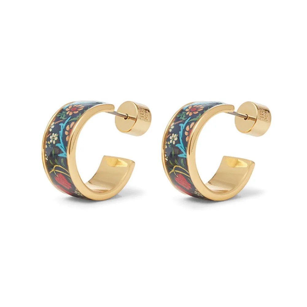 William Morris Blackthorn Enamel Hoop Earrings*The Met Store Outlet