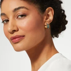 William Morris Blackthorn Enamel Hoop Earrings*The Met Store Outlet