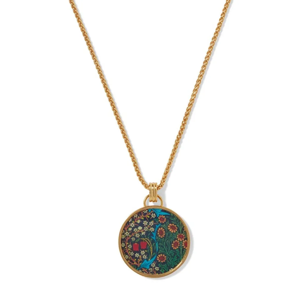 William Morris Blackthorn Enamel Pendant Necklace*The Met Store Shop